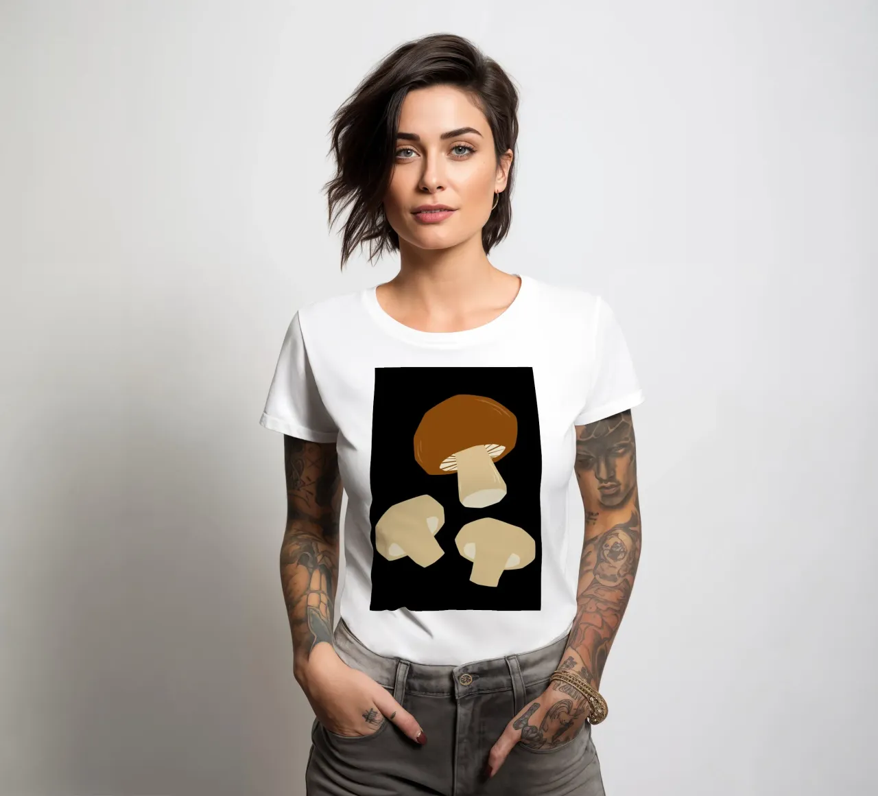 Mushrooms women's fitted t-shirt by LisaArtes