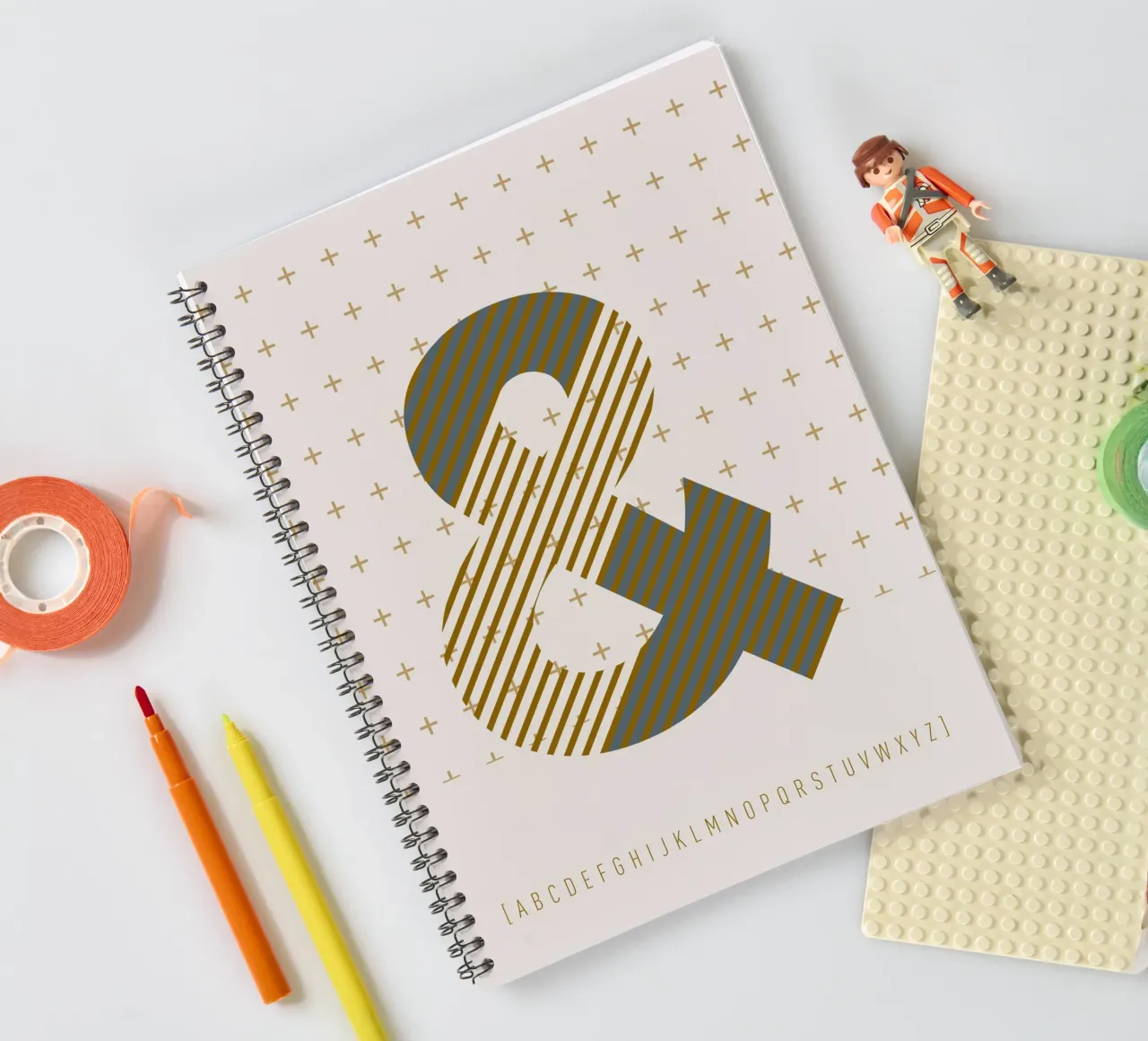 & Typeface Alphabet spiral notebook by lazydaypaper