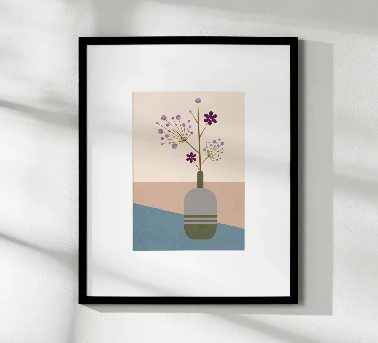 LILA FLOWER poster con telaio in legno da lazydaypaper
