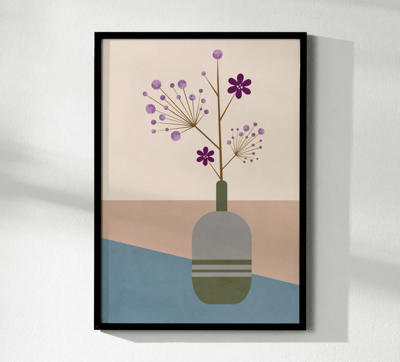 LILA FLOWER poster con telaio in legno da lazydaypaper