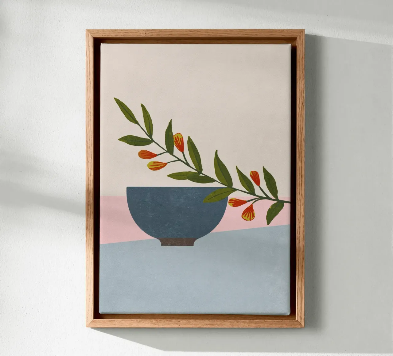 GREEN BRANCH tela con Cornice a cassetta da lazydaypaper