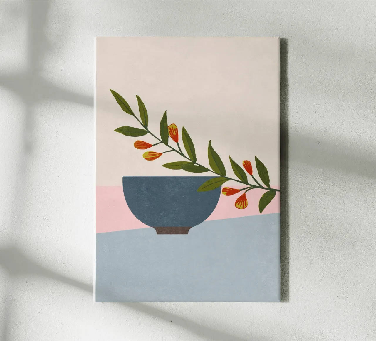 GREEN BRANCH tela con Cornice a cassetta da lazydaypaper
