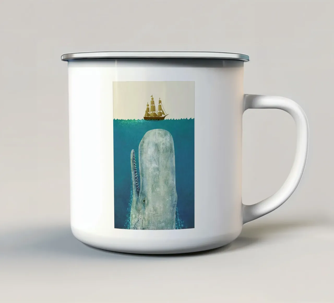 The Whale tazza in smalto da Terry Fan