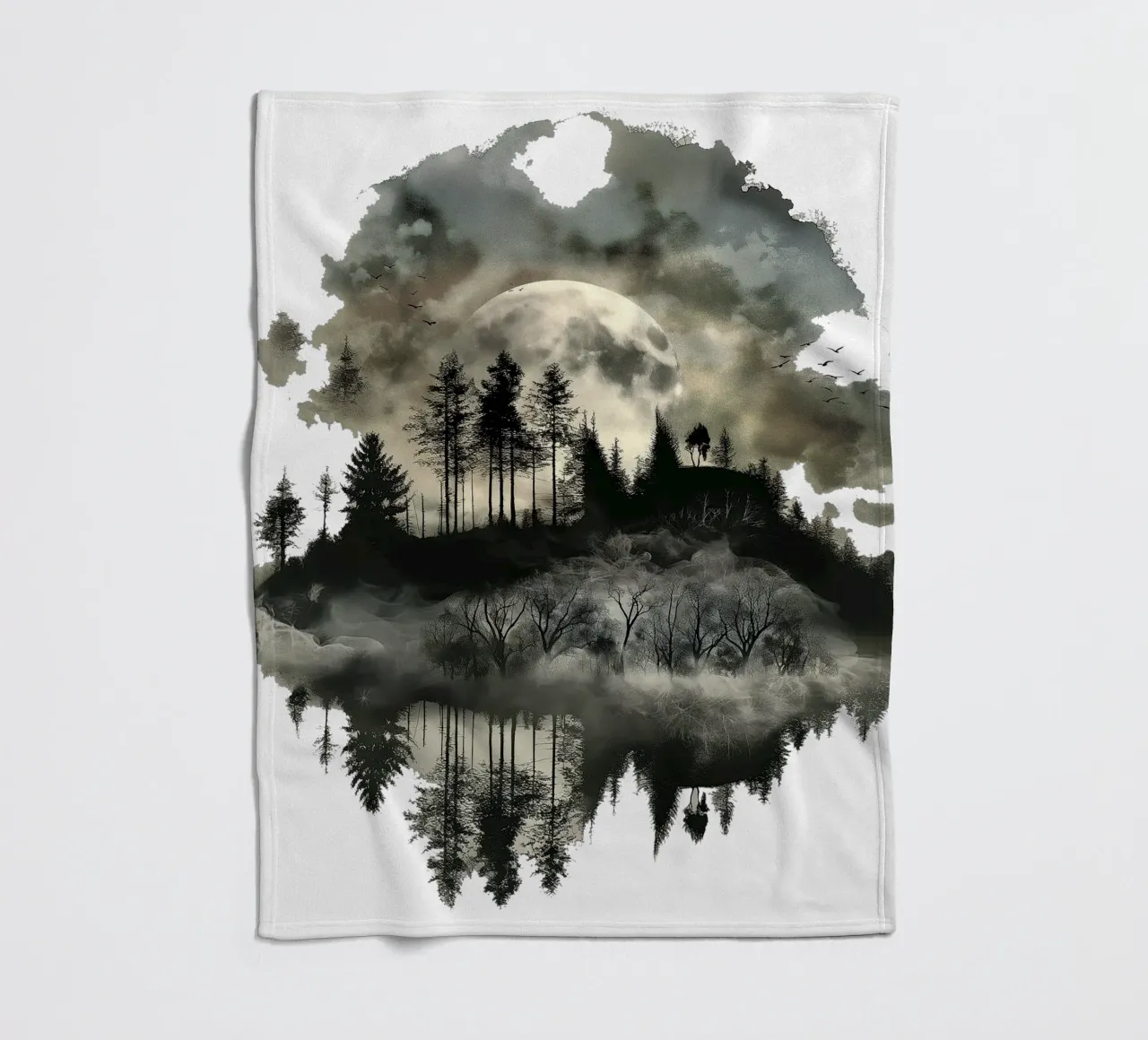 Mist Emerge 3 - moonshade, icon fleece blanket by The Quiet Senju