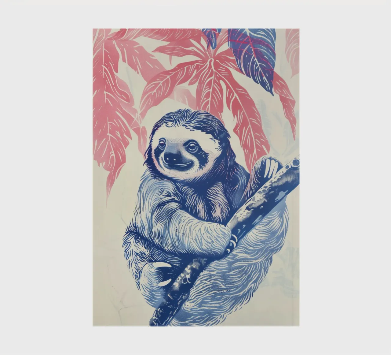 Tropical Sloth Print notebook by Cat Grafic Design