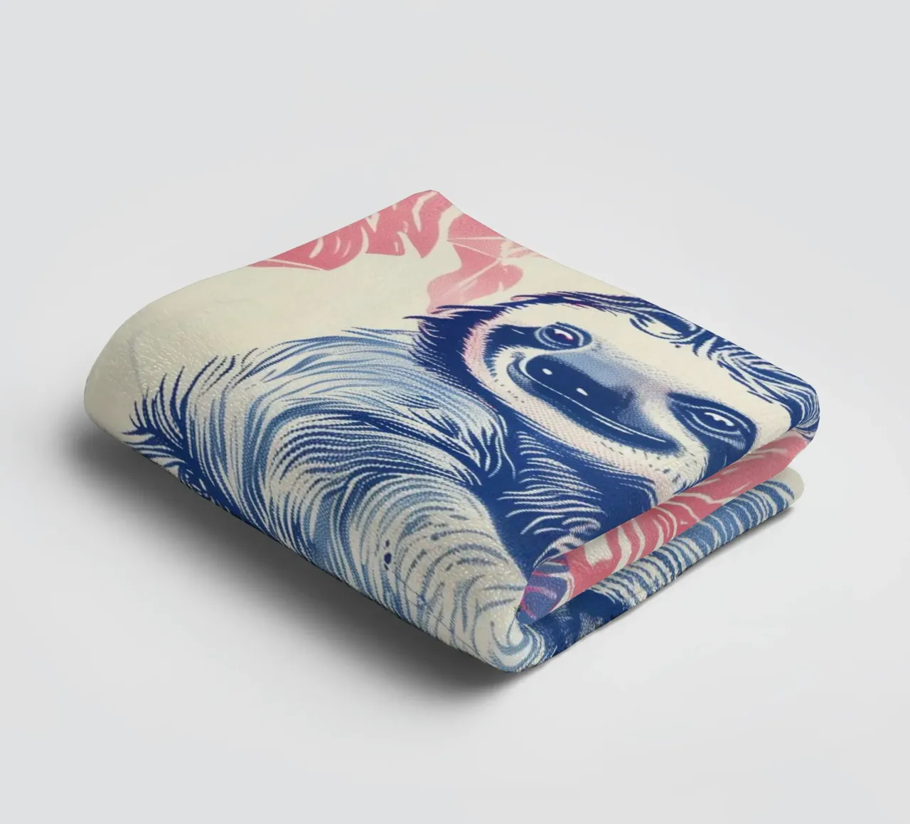 Tropical Sloth Print towel by Cat Grafic Design
