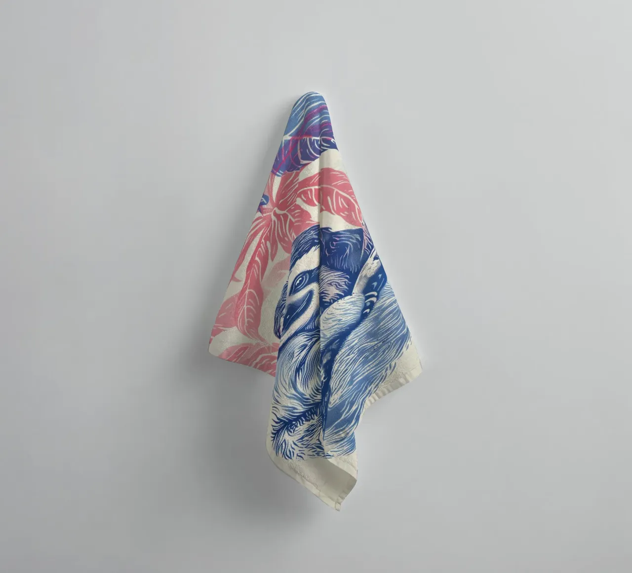Tropical Sloth Print towel by Cat Grafic Design