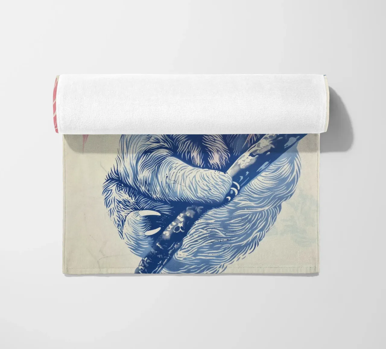 Stampa bradipo tropicale telo mare da Cat Grafic Design