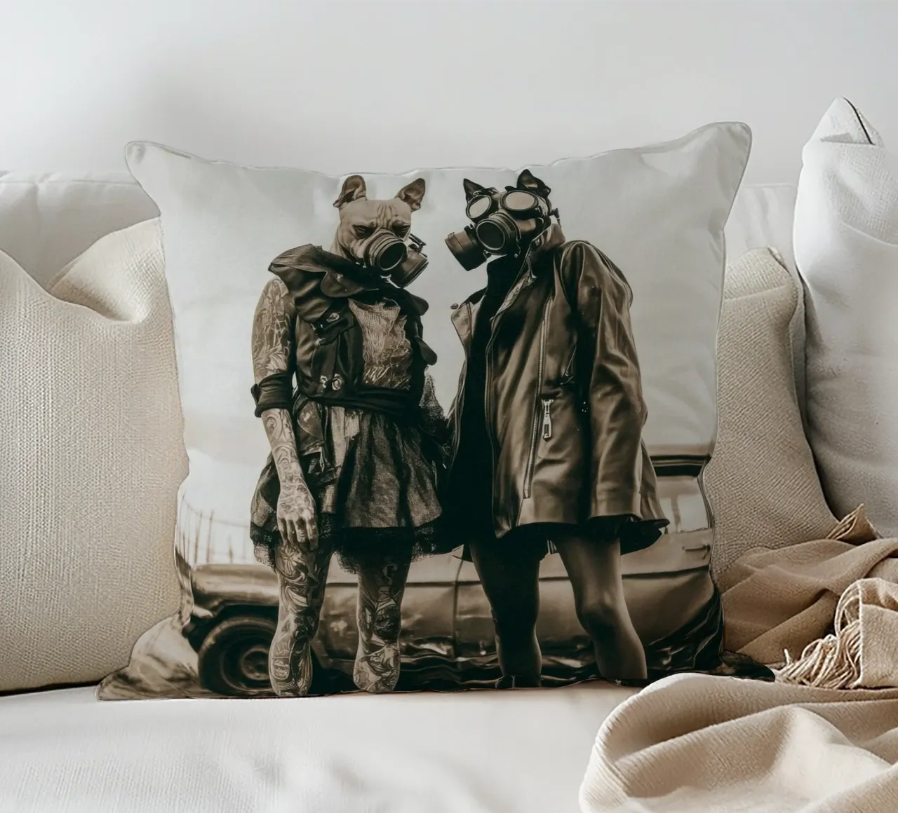 Chaos et Nox cuscino da Affiches Chien Originales – Dogland
