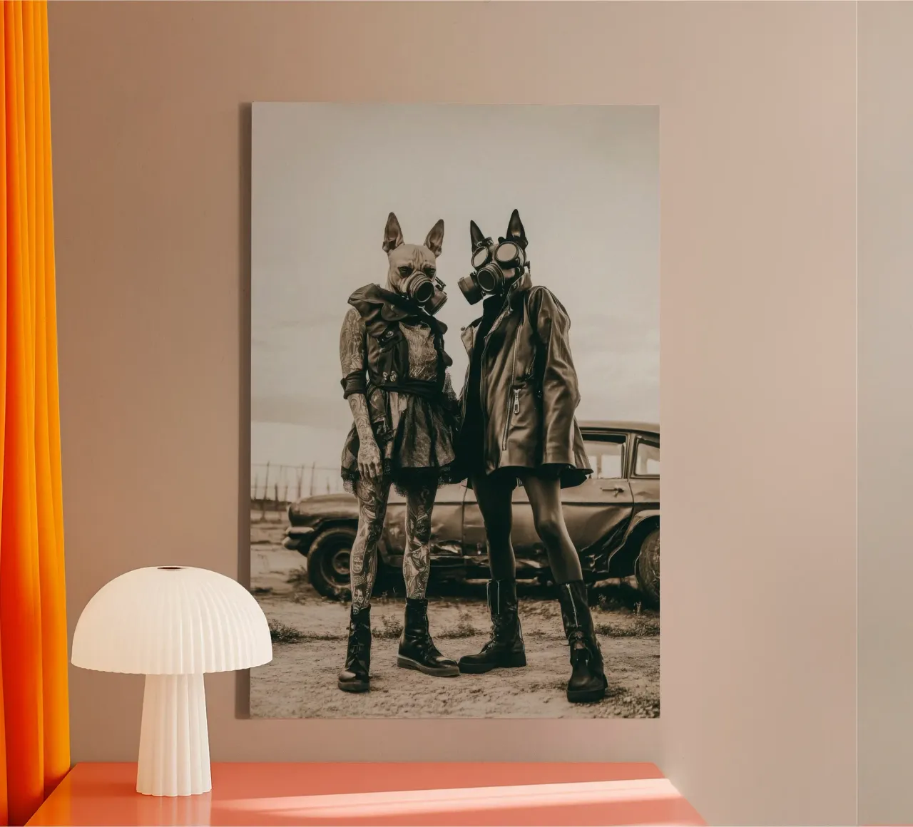 Chaos et Nox tela con Cornice a cassetta da Affiches Chien Originales – Dogland