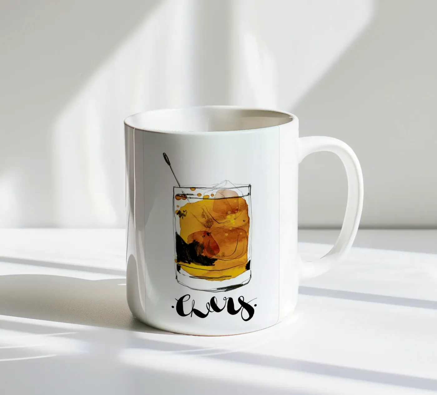 Cheers ceramic mug by Ekaterina Koroleva
