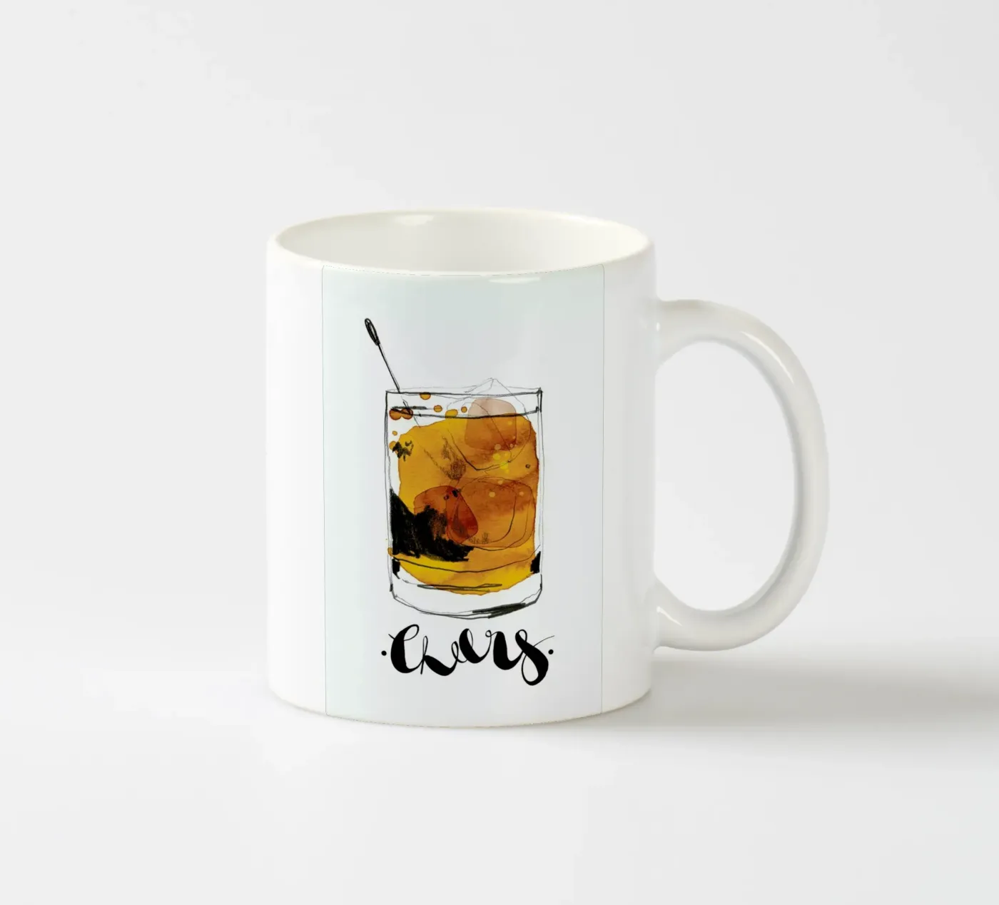 Cheers ceramic mug by Ekaterina Koroleva