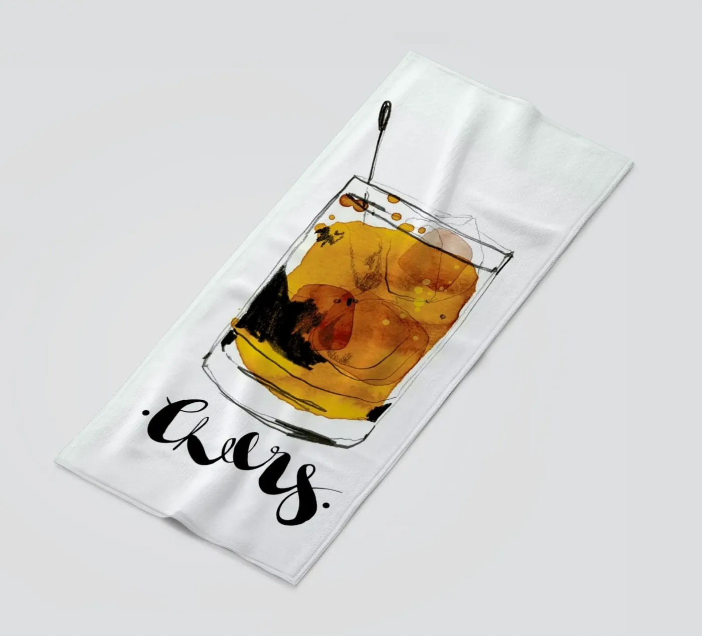 Cheers beach towel by Ekaterina Koroleva