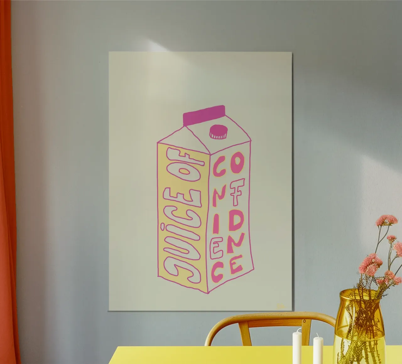 juice of confidence poster with aluminum frame by STOLZE GRAFIK