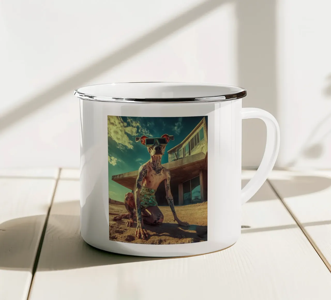Dax tazza in smalto da Affiches Chien Originales – Dogland