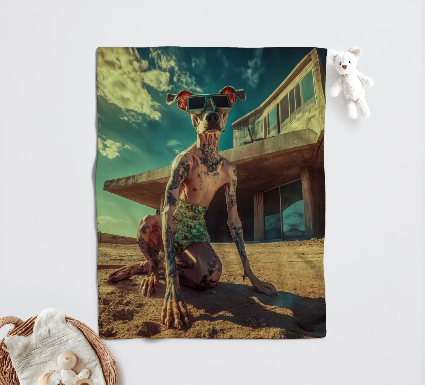 Dax Fleecedecke von Affiches Chien Originales – Dogland