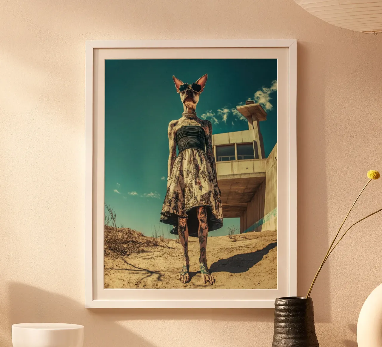 Louka poster con telaio in plastica da Affiches Chien Originales – Dogland