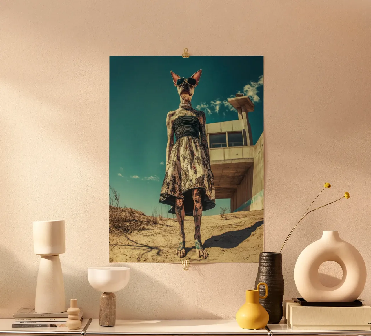 Louka poster con telaio in plastica da Affiches Chien Originales – Dogland