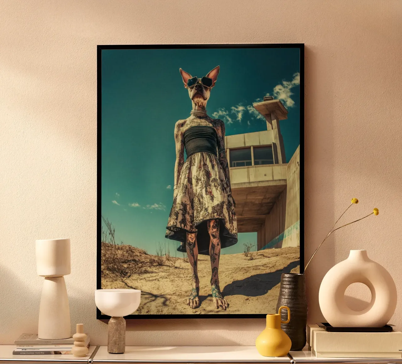 Louka poster con telaio in plastica da Affiches Chien Originales – Dogland