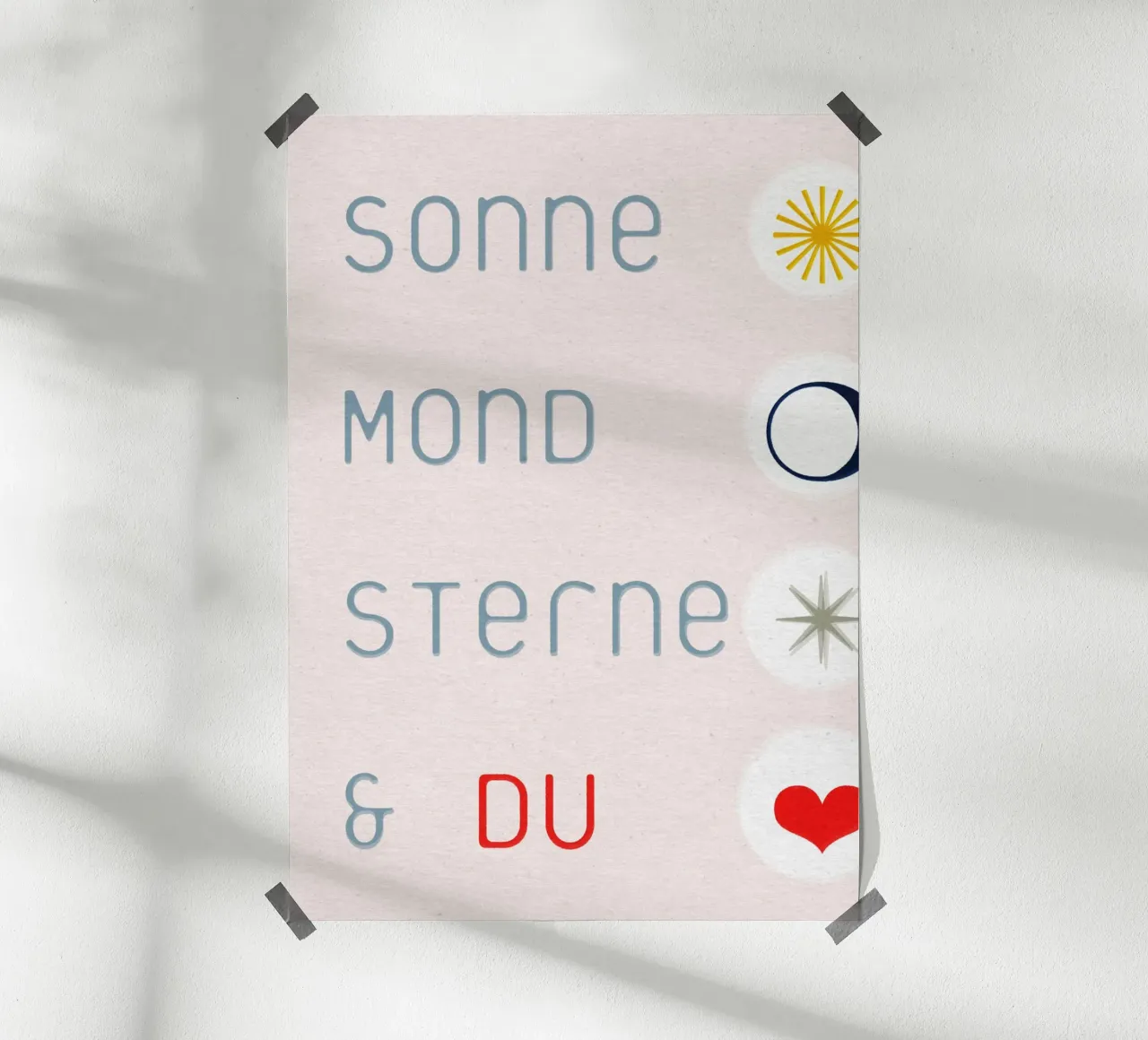 Sonne, Mond, Sterne & Du poster da lazydaypaper