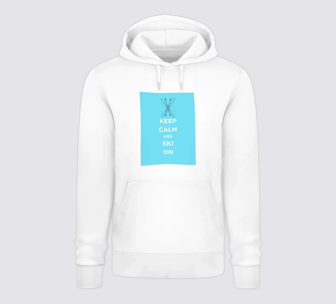 Keep Calm and Ski On - Light Blue felpa con cappuccio da FABOArt
