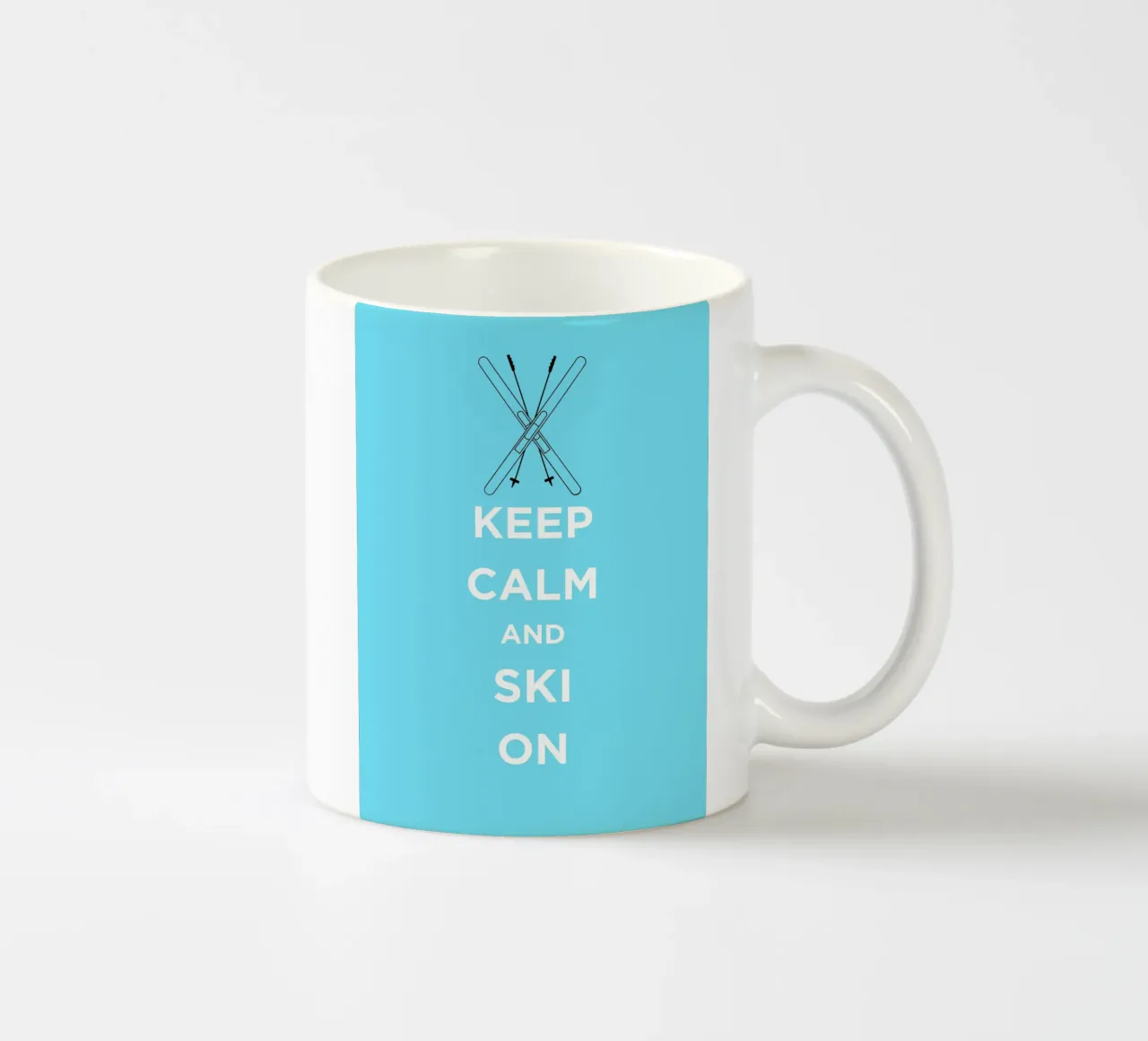 Keep Calm and Ski On - Light Blue tazza in ceramica da FABOArt