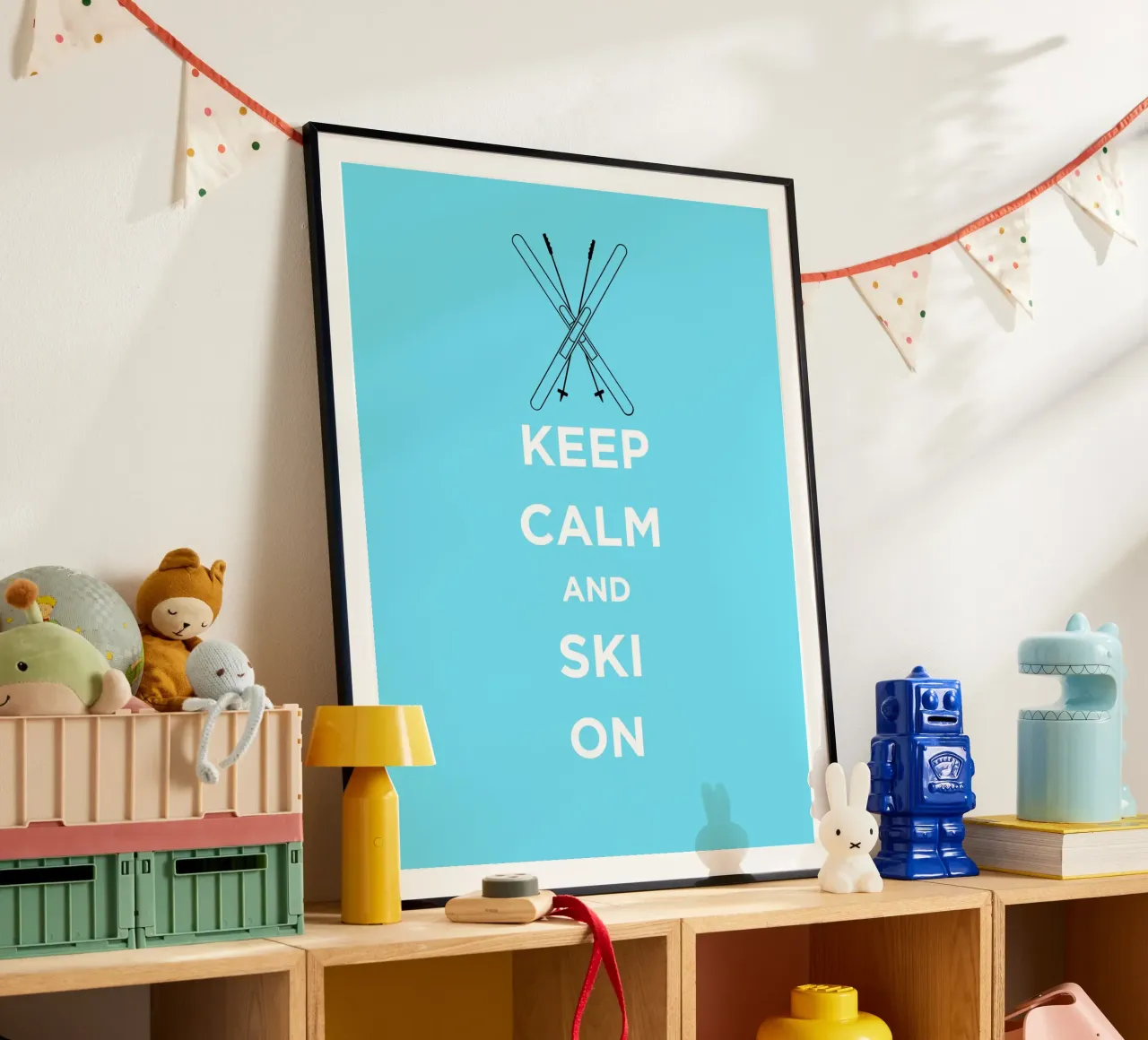 Keep Calm and Ski On - Light Blue Hahnemühle von FABOArt