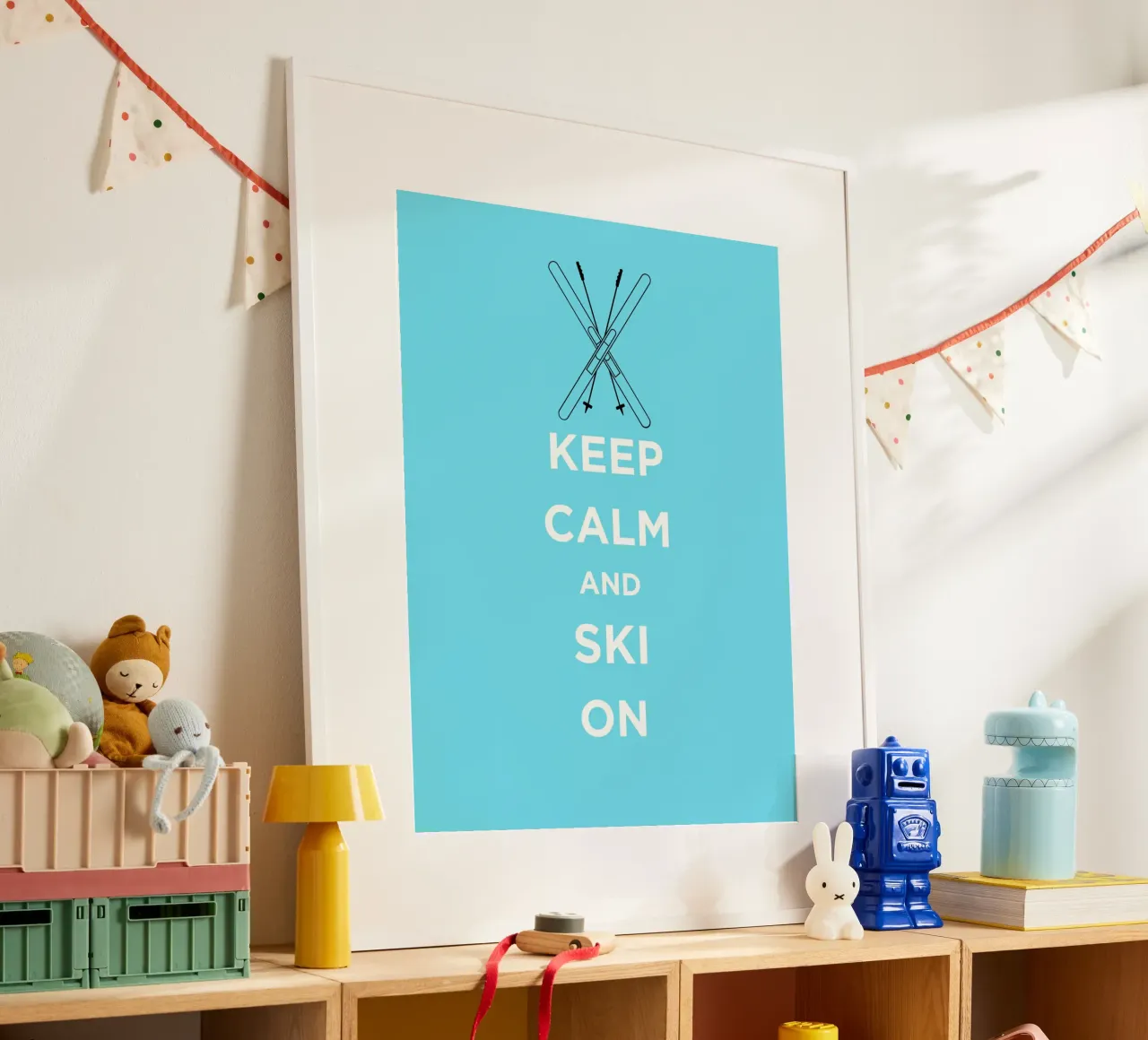 Keep Calm and Ski On - Light Blue Hahnemühle von FABOArt