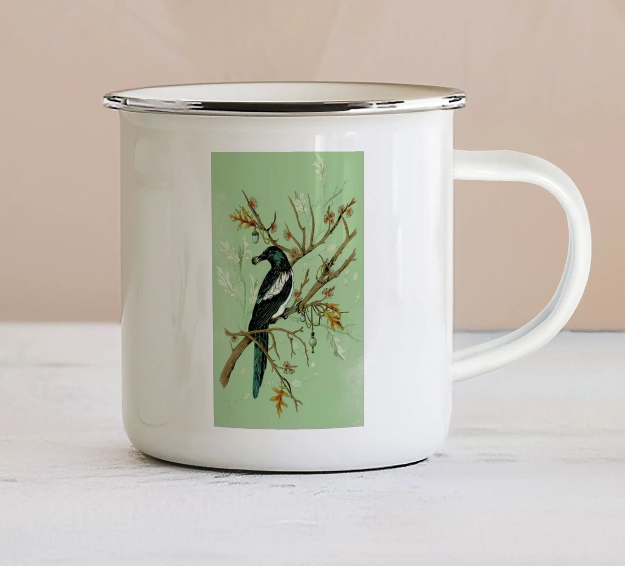 Magpie Jewels tazza in smalto da La Scarlatte