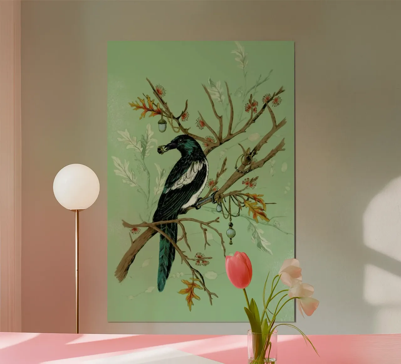 Magpie Jewels poster con telaio in alluminio da La Scarlatte
