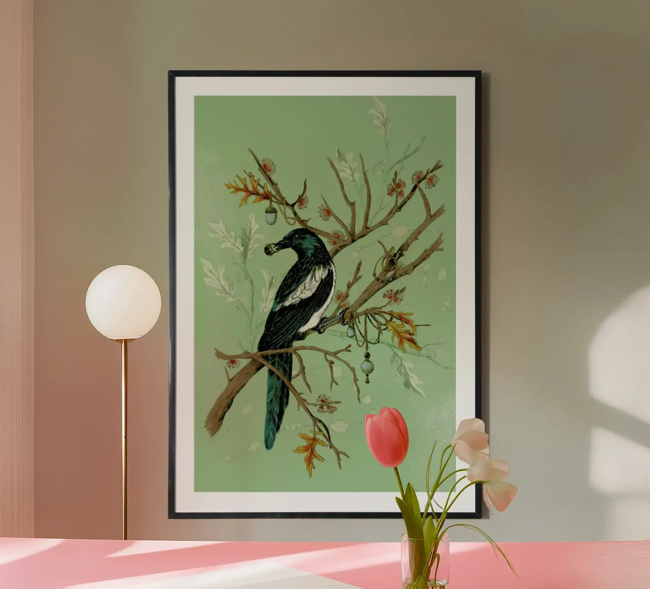 Magpie Jewels poster con telaio in alluminio da La Scarlatte