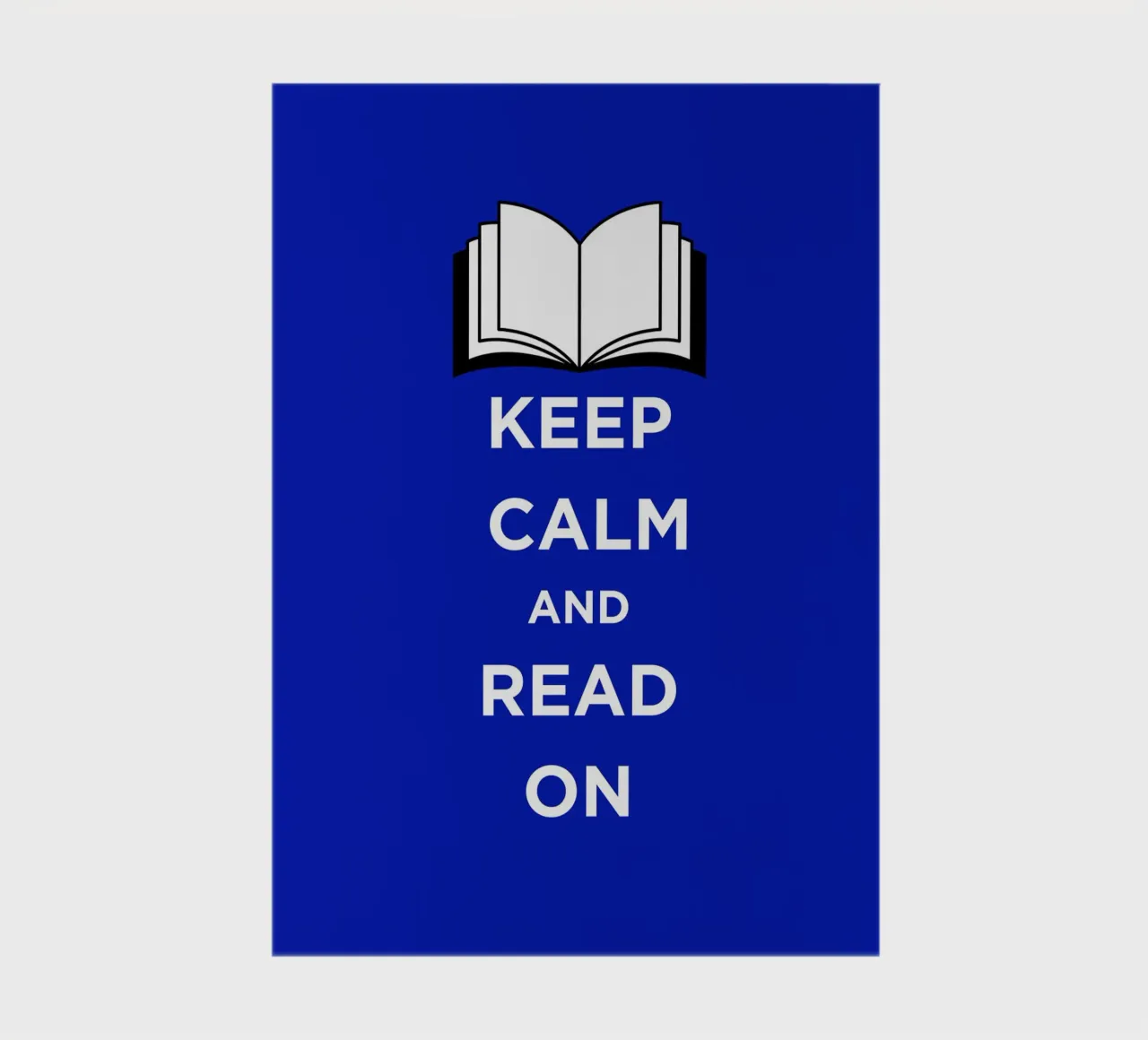 Keep Calm and Read On - Blue Background notebook by FABOArt
