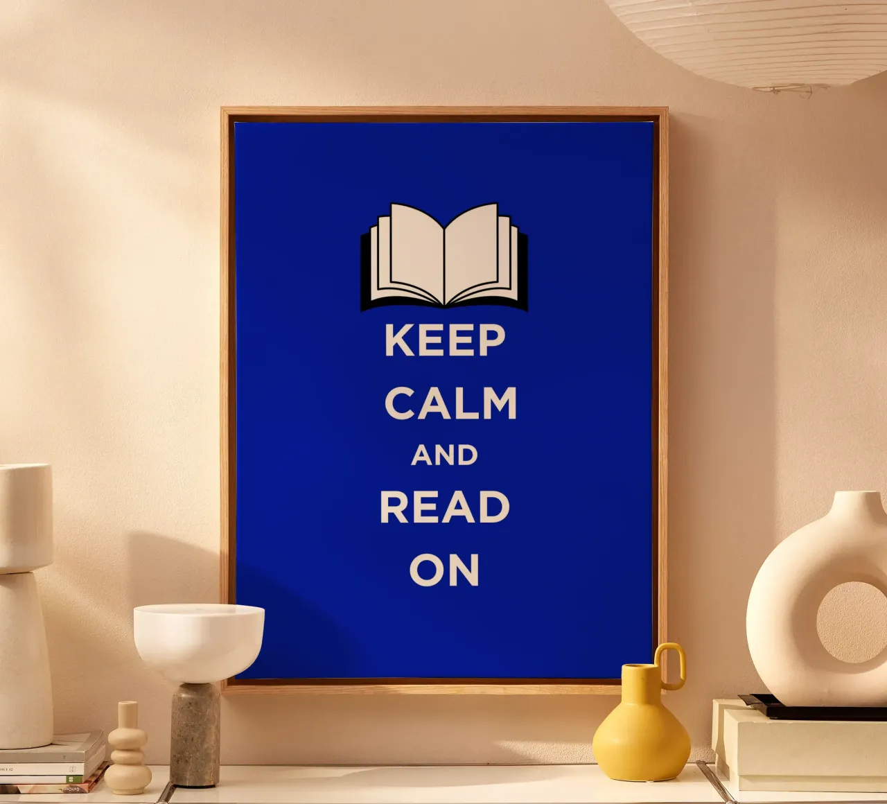 Keep Calm and Read On - Blue Background tela da FABOArt