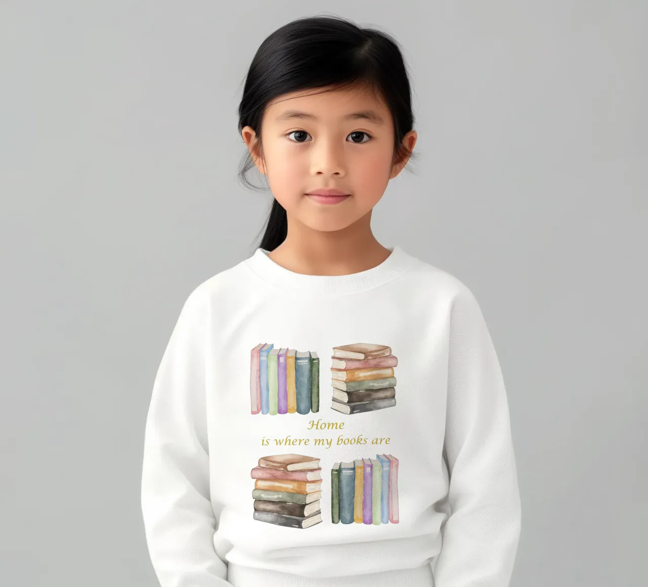 "Home is where my books are" felpa bambino da FABOArt