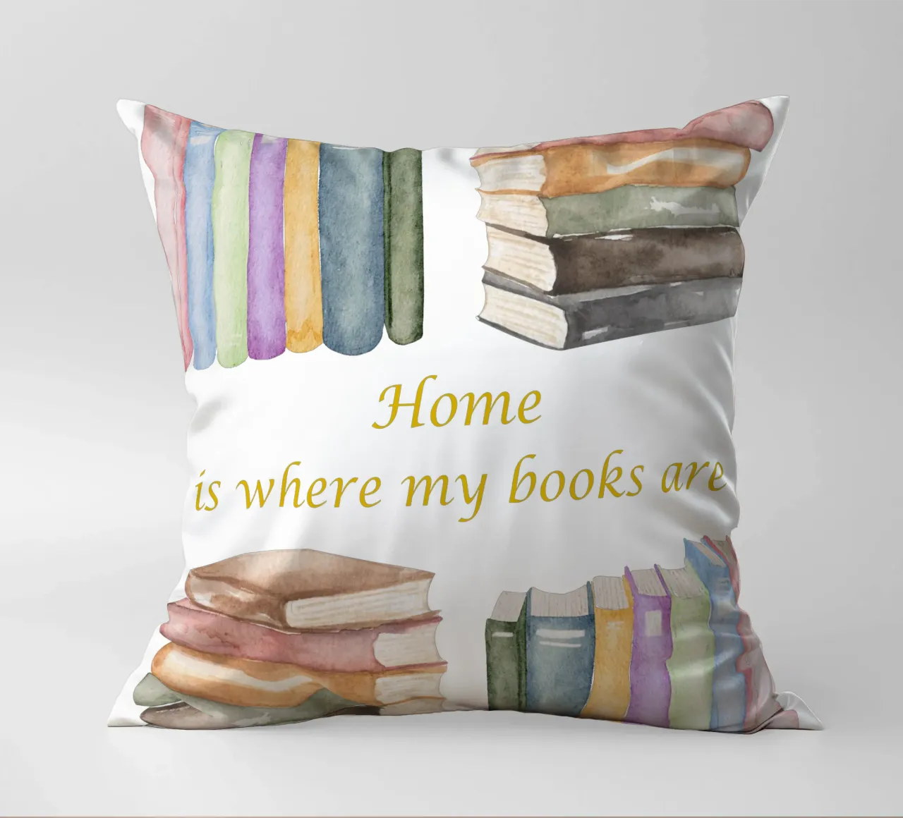 "Home is where my books are" cuscino da FABOArt