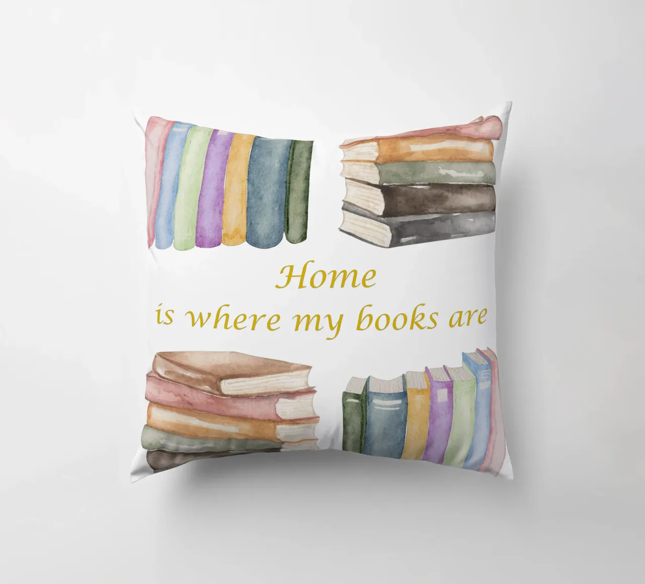 "Home is where my books are" cuscino da FABOArt