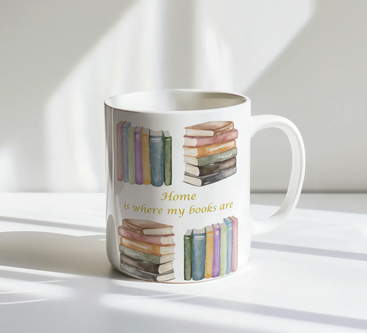"Home is where my books are" tazza in ceramica da FABOArt