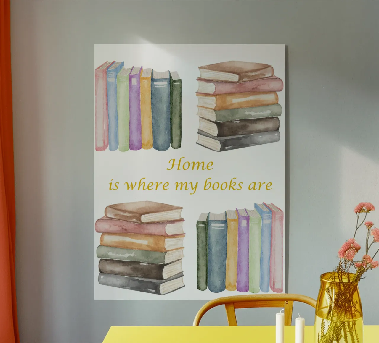 "Home is where my books are" plexiglass da FABOArt