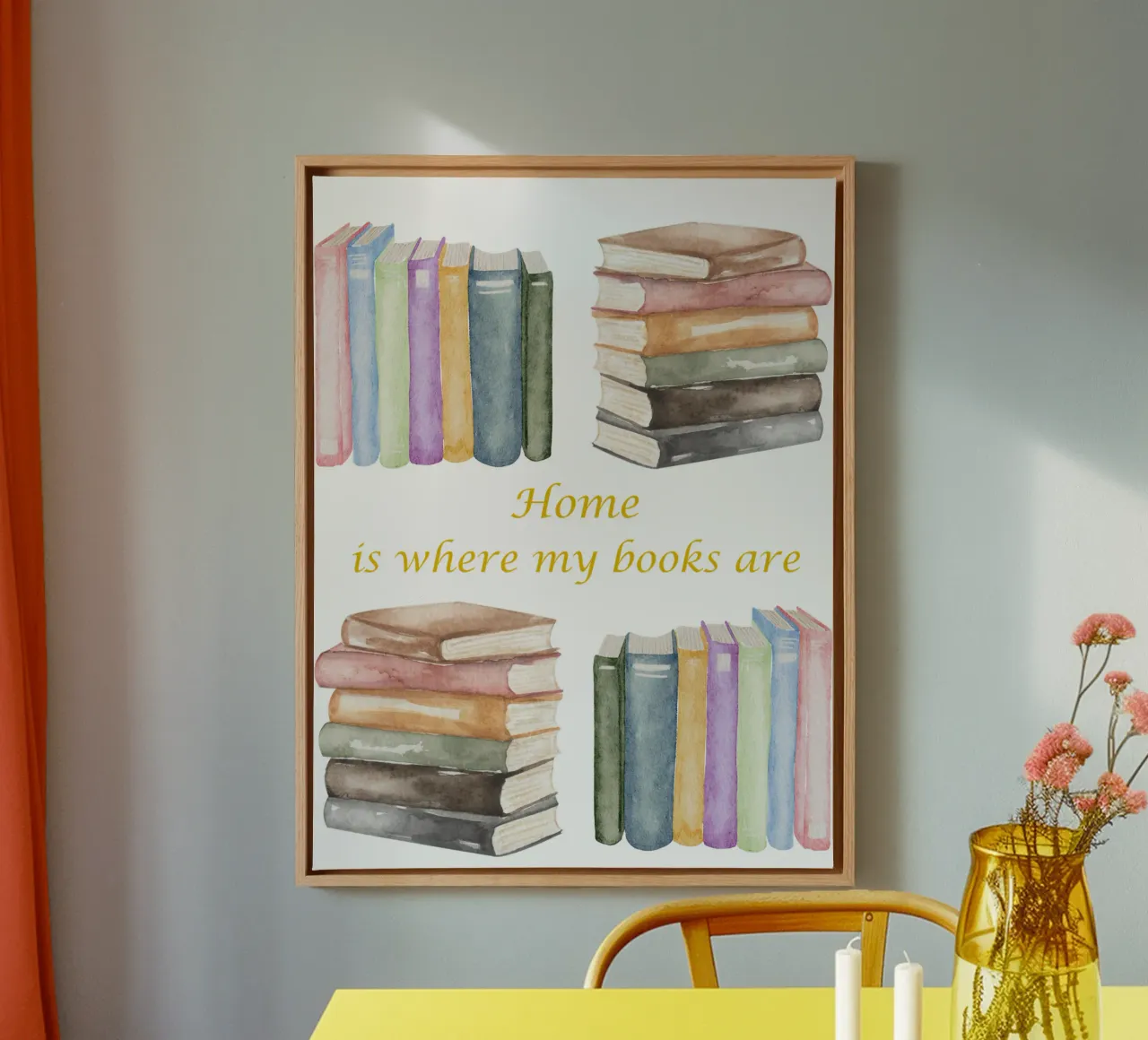 "Home is where my books are" tela con Cornice a cassetta da FABOArt