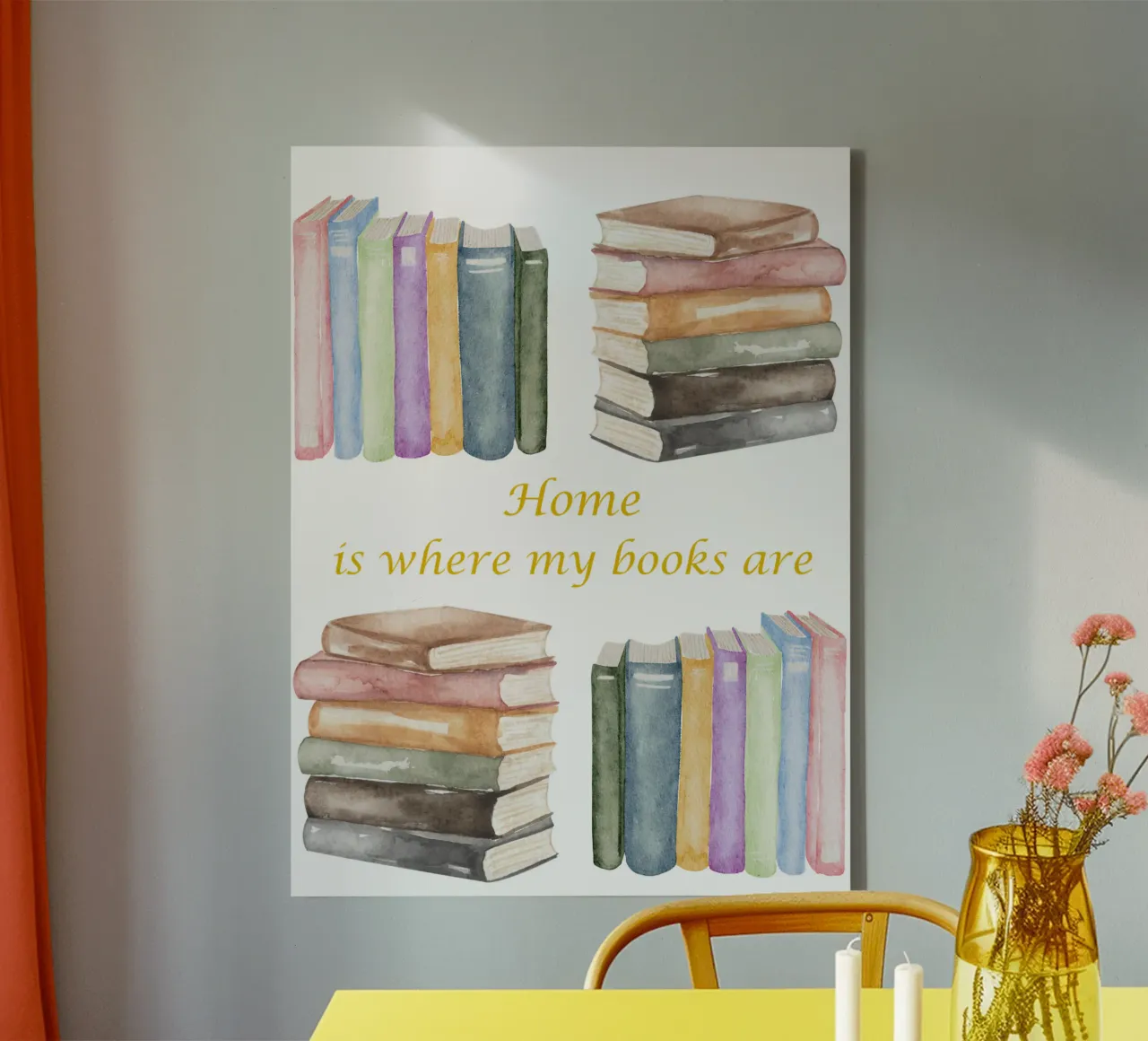 "Home is where my books are" tela con Cornice a cassetta da FABOArt