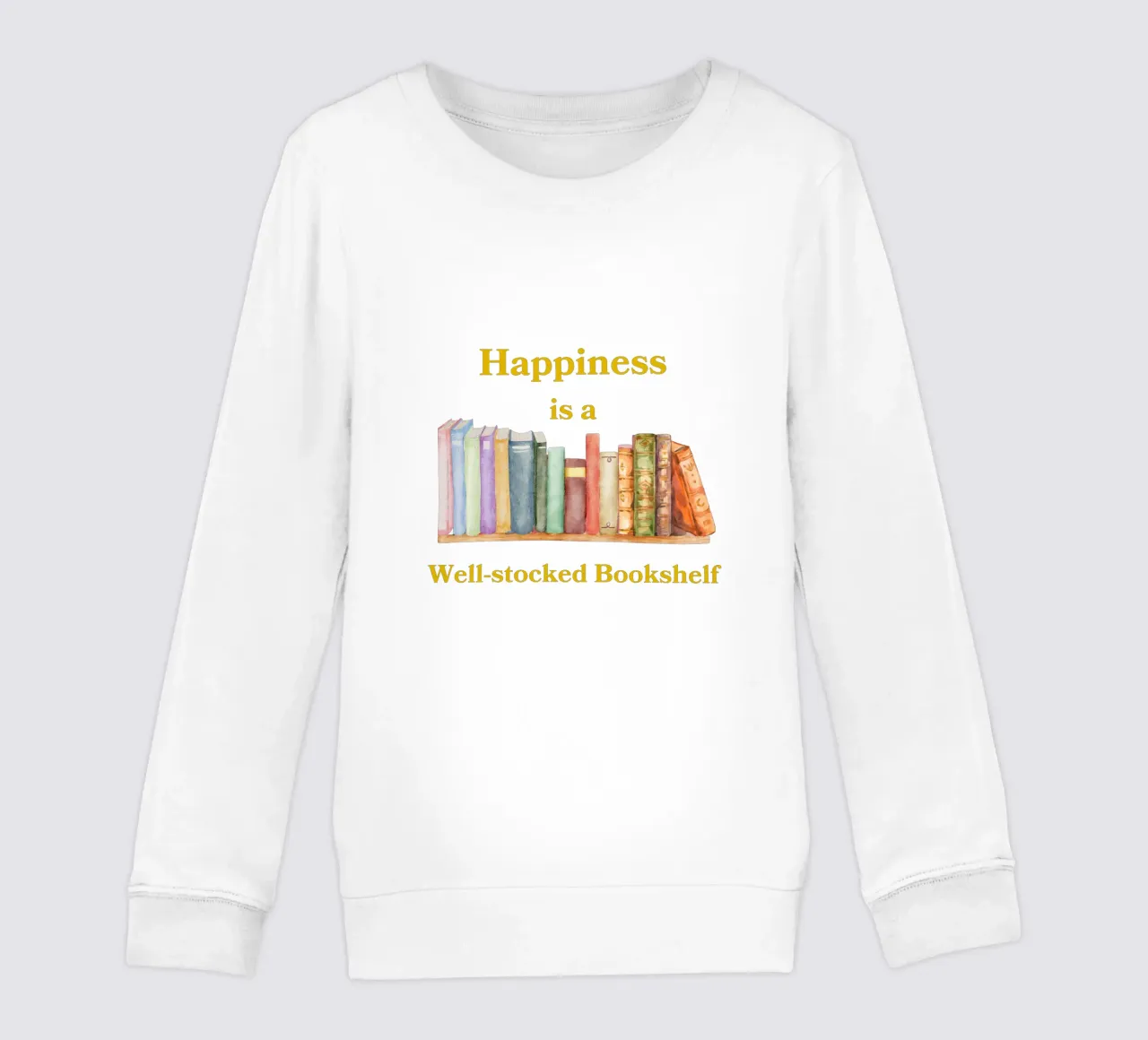 "Happiness is a well-stocked bookshelf" felpa bambino da FABOArt