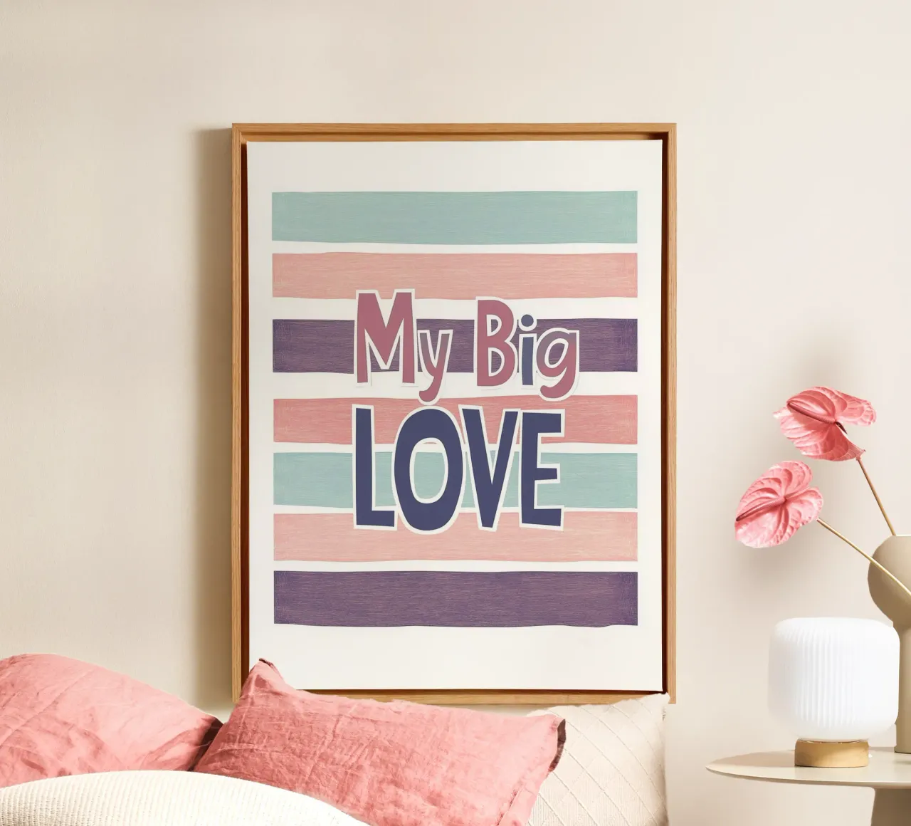 My big Love, Douce déclaration d'amour toile avec Caisse américaine de Carinaprint
