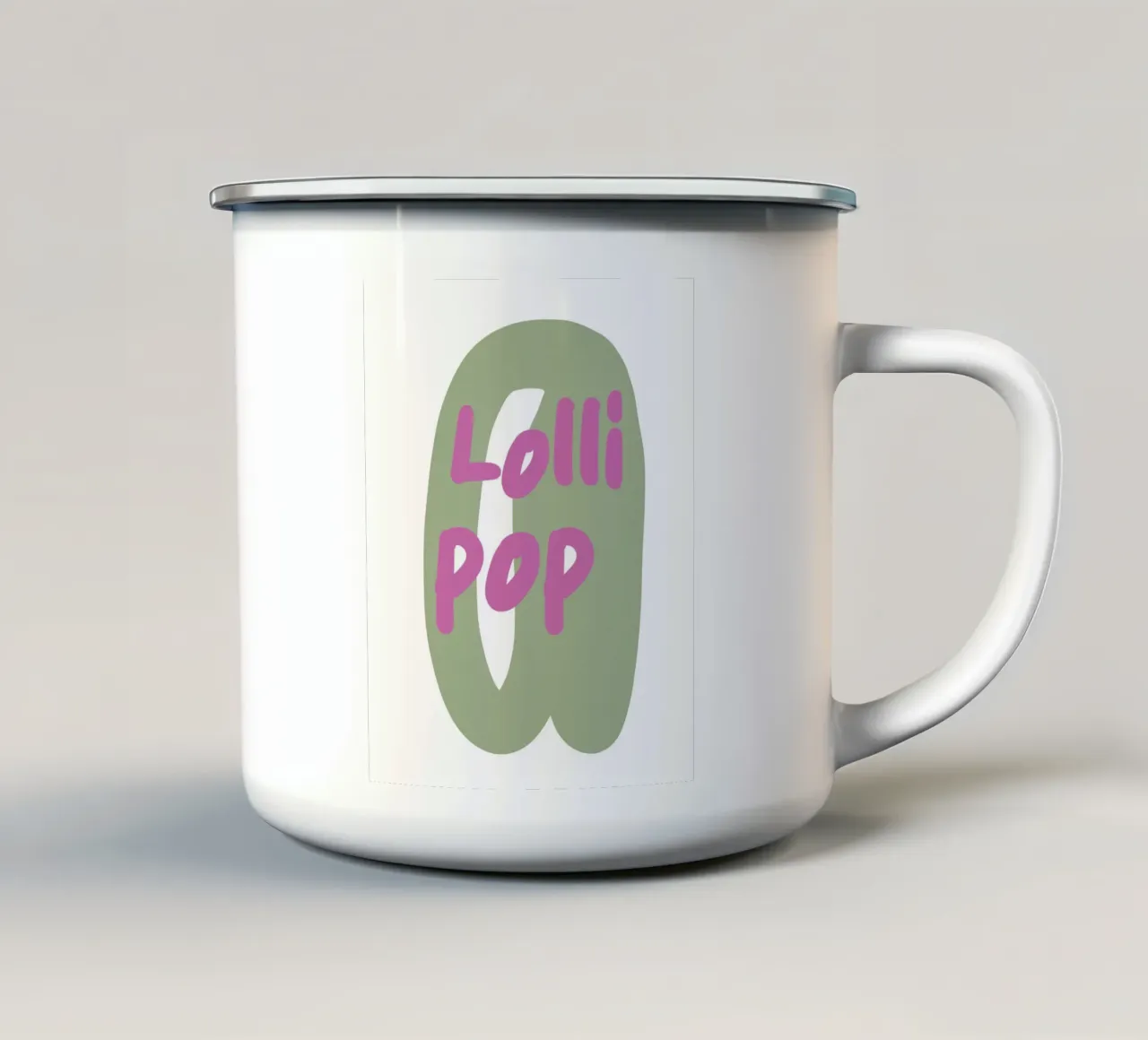 Amore lecca-lecca rosa tazza in smalto da Carinaprint