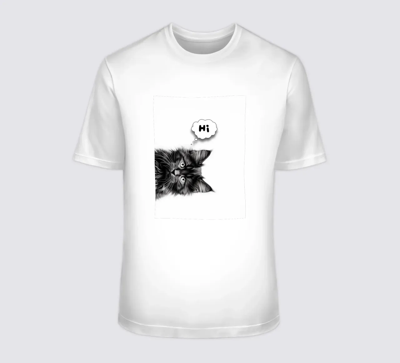 Un simpatico gattino dice "ciao" t-shirt da Carinaprint