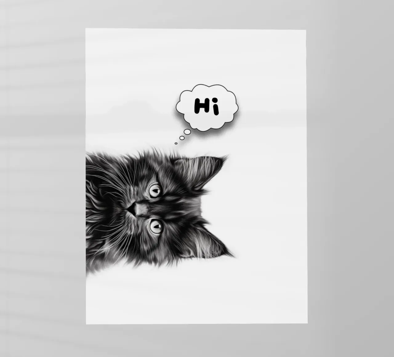 Un simpatico gattino dice "ciao" pellicola backlit da Carinaprint