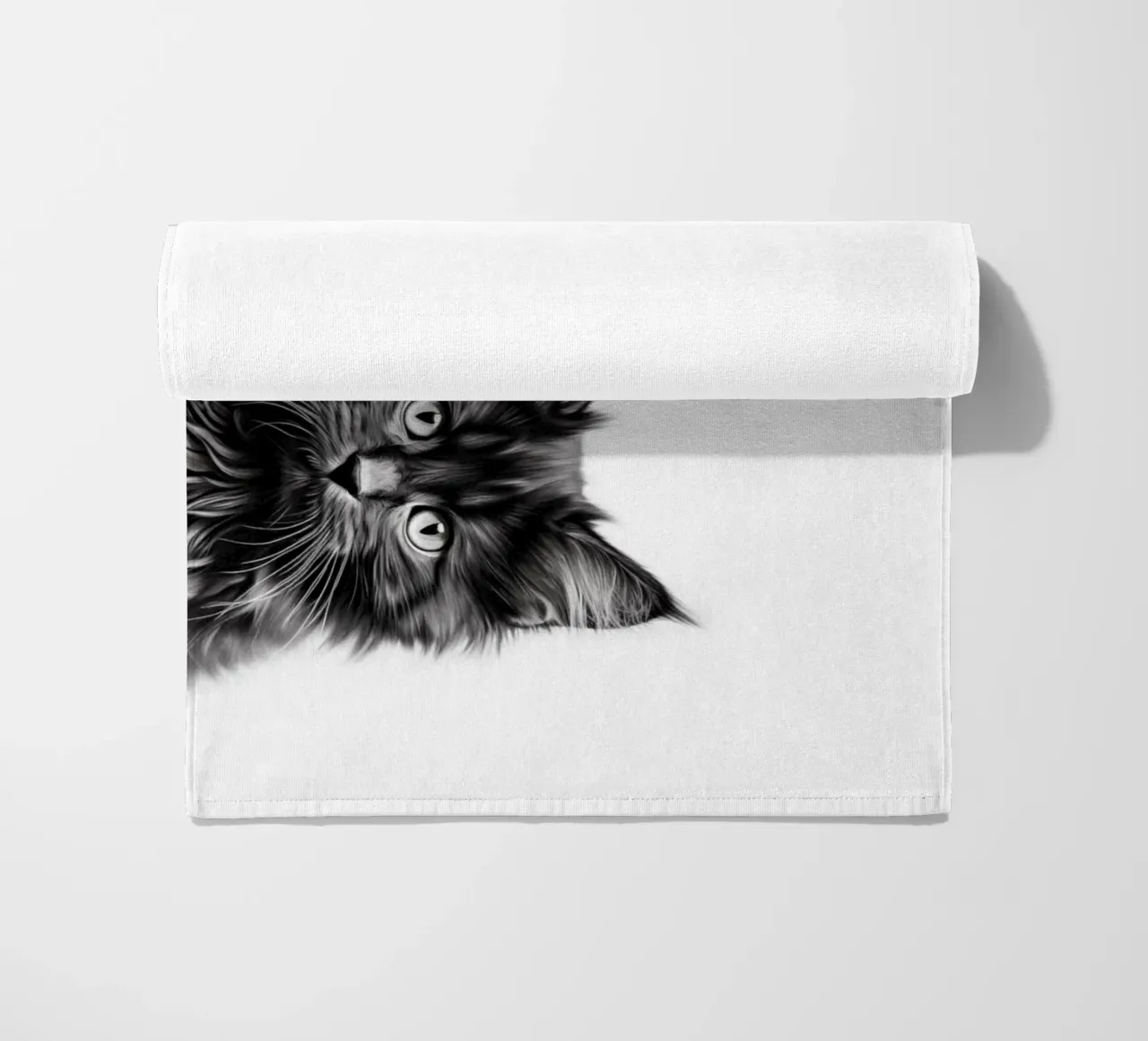 Un simpatico gattino dice "ciao" telo mare da Carinaprint