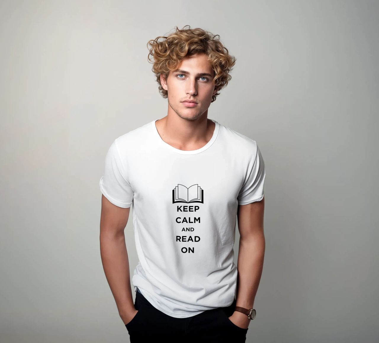KEEP CALM AND READ ON t-shirt da FABOArt