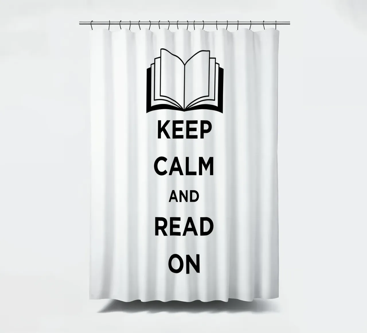 KEEP CALM AND READ ON tenda da doccia da FABOArt