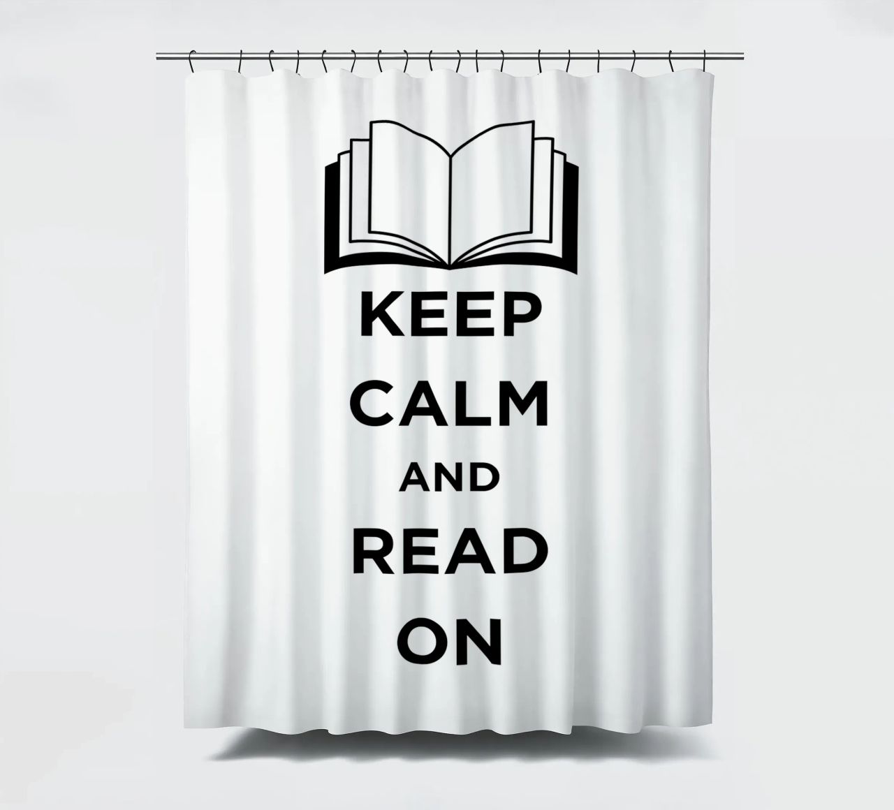 KEEP CALM AND READ ON tenda da doccia da FABOArt
