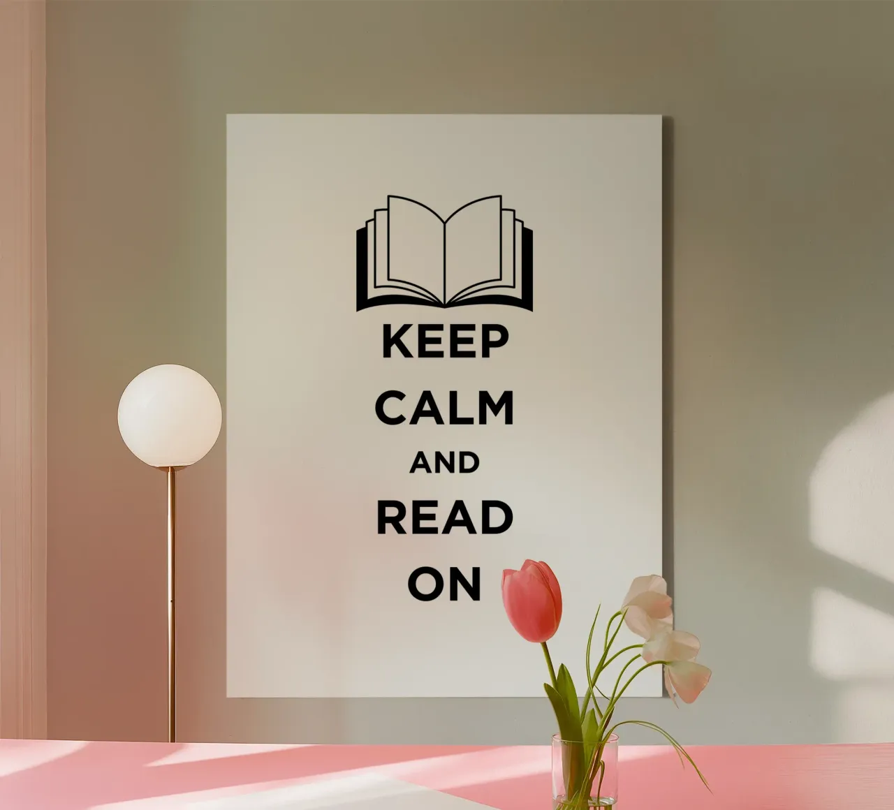 KEEP CALM AND READ ON tela da FABOArt